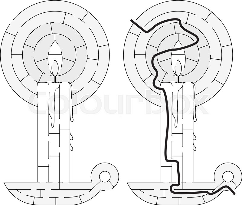 800x677 Easy Candle Maze For Younger Kids With A Solution In Black