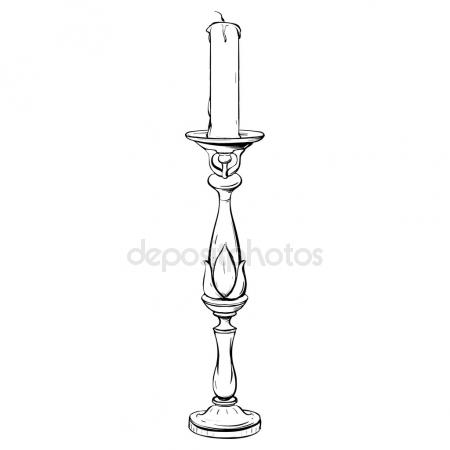 450x450 Retro Candlestick Phone In Black And White Stock Vector