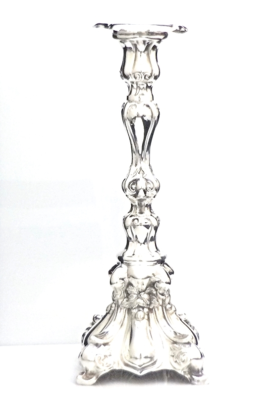 549x800 Solid Sterling Silver Baroque Style Ornate Candlestick