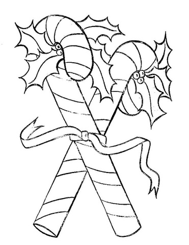 371x480 Candy Canes For You To Color Coloring Page Free Printable