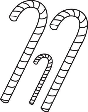 300x381 Free Printable Candy Canes Coloring Page For Kids