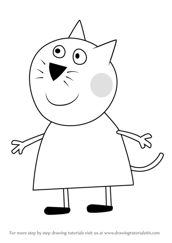 566x800 Learn How To Draw Candy Cat From Peppa Pig (Peppa Pig) Step By