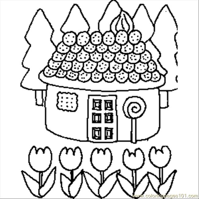 650x650 Candy House Coloring Page