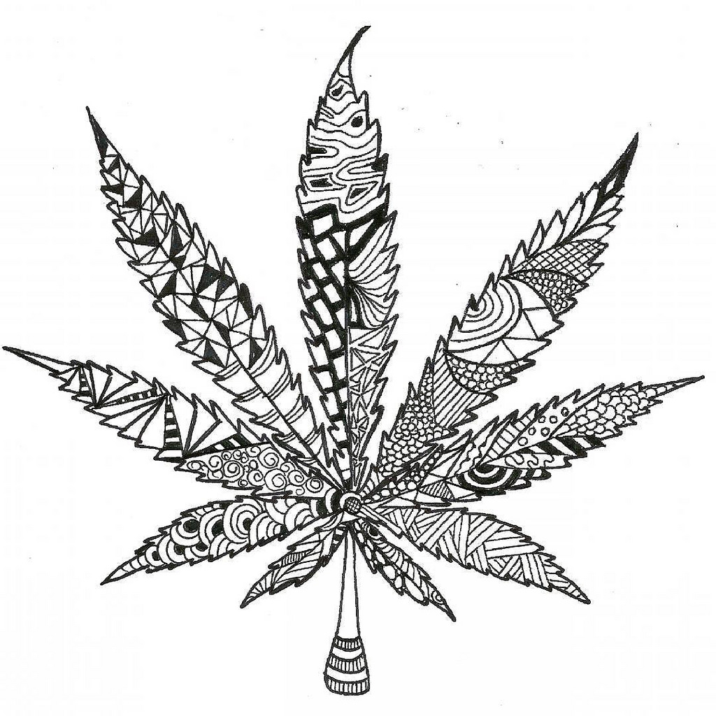1024x1024 Marijuana Doodle Leaf