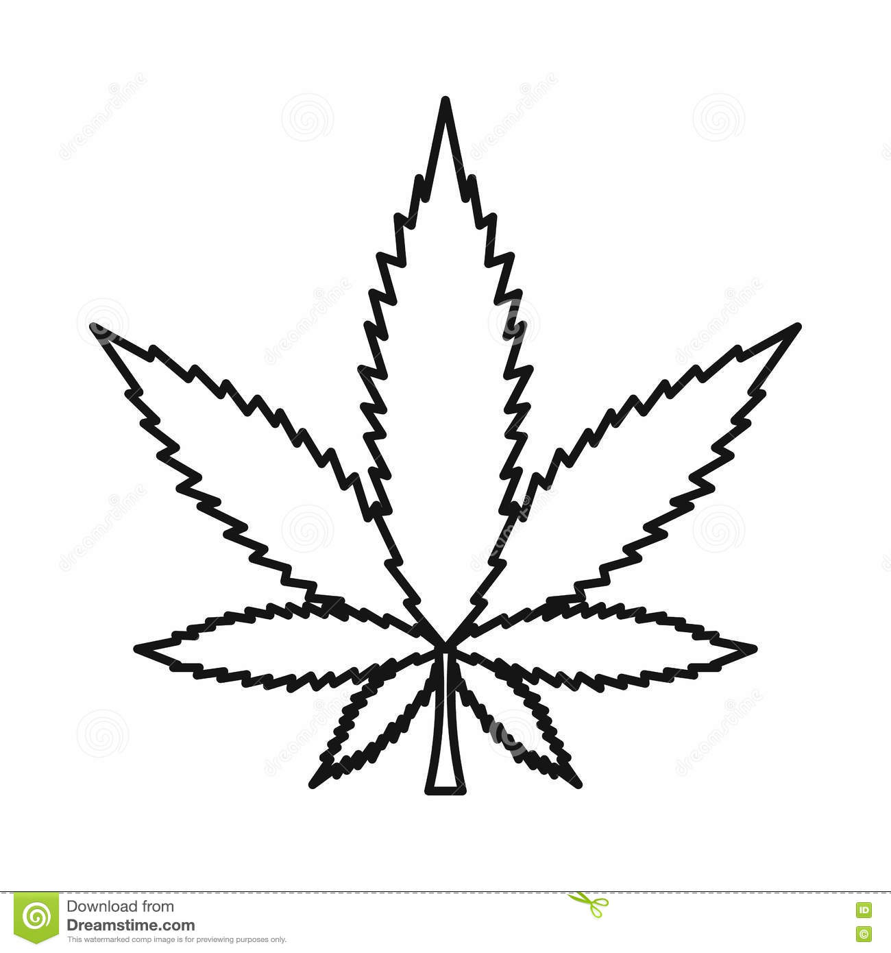 1300x1390 Cannabis Marijuana Leaf Icon, Outline Style