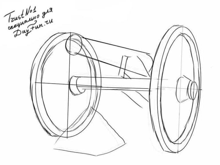 768x576 How To Draw Cannon Step By Step