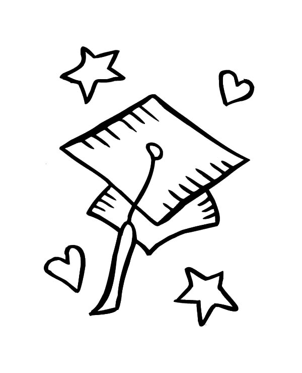 600x740 Graduation Cap With Love Coloring Pages Color Luna