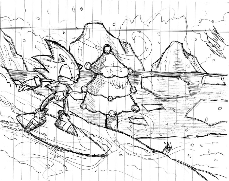 900x714 Sonic 3 Ice Cap Zone =sketch= By Krizeii