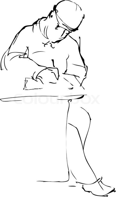 469x800 Sketch A Man In A Cap Is Sewn Down