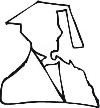 325x350 Graduation Cap Outline