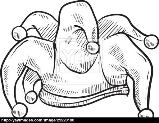 512x397 Jester Cap Sketch Vector