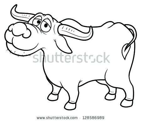 450x386 Buffalo Coloring Pages Illustration Of Cartoon Buffalo Coloring