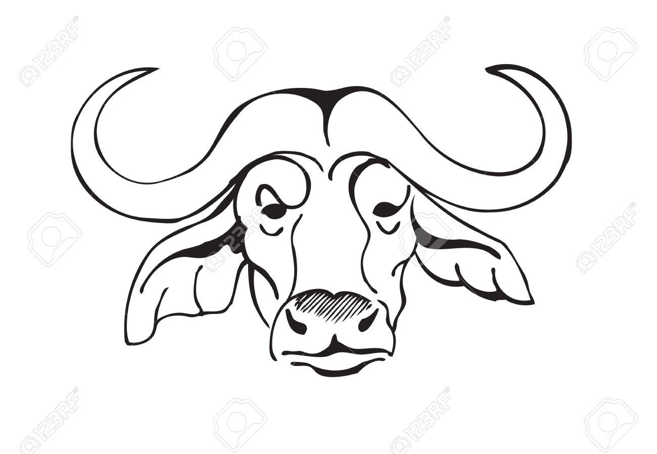 1300x898 African Buffalo Head Tattoo