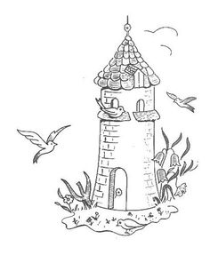 236x287 Coloring Gulls Fly Around The Lighthouse Picture Lighthouse Fun