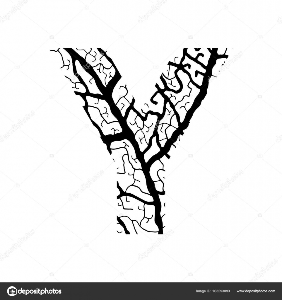 963x1024 Nature Alphabet Ecology Decorative Font Capital Letter Y Filled