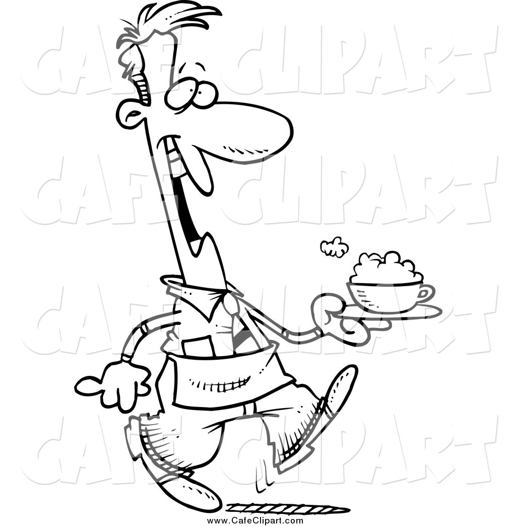 1024x1044 Vector Cartoon Clip Art Of A Black And White Happy Guy Waiter