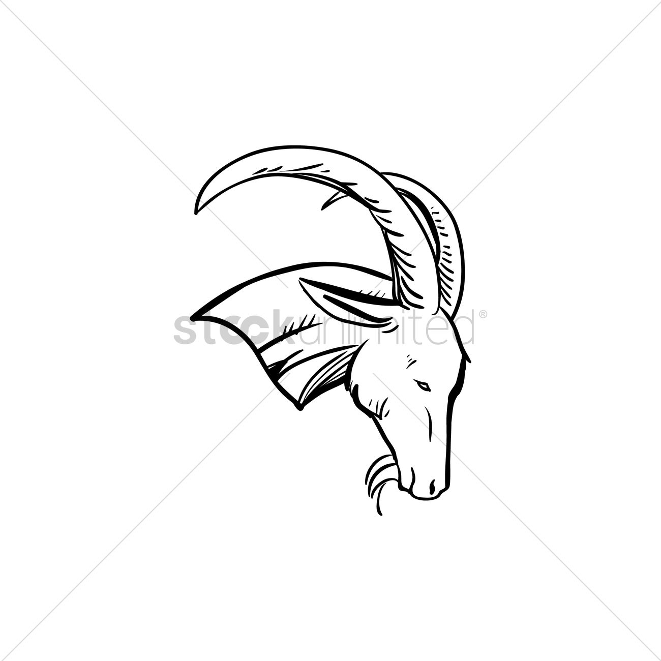 1300x1300 Capricorn Vector Image