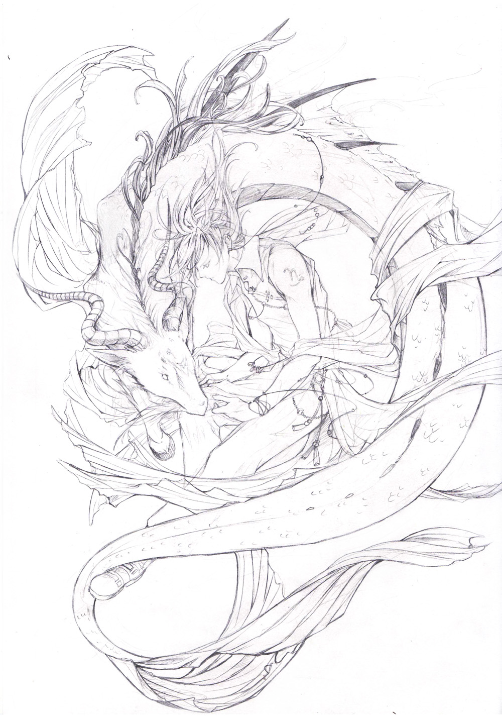 1000x1429 Capricorn Sketch By Chocobikies