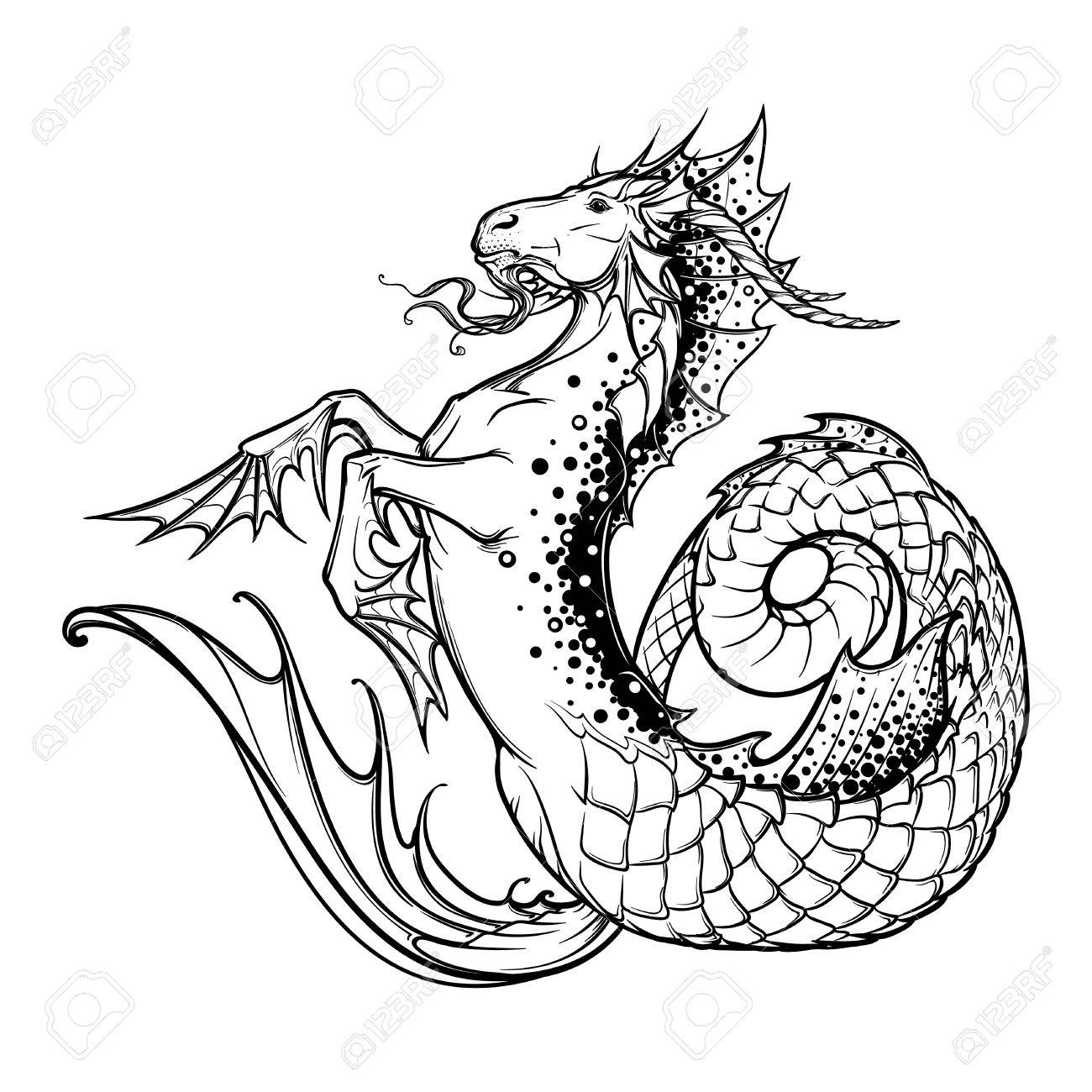 1300x1300 Zodiac Sign Capricorn. Fantastic Sea Creature With Body