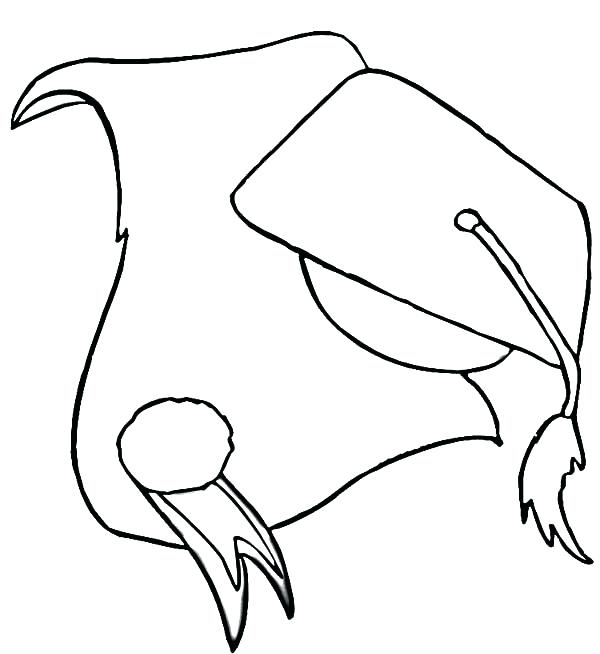 600x654 Classy Graduation Coloring Pages Fee Detail Of Caps