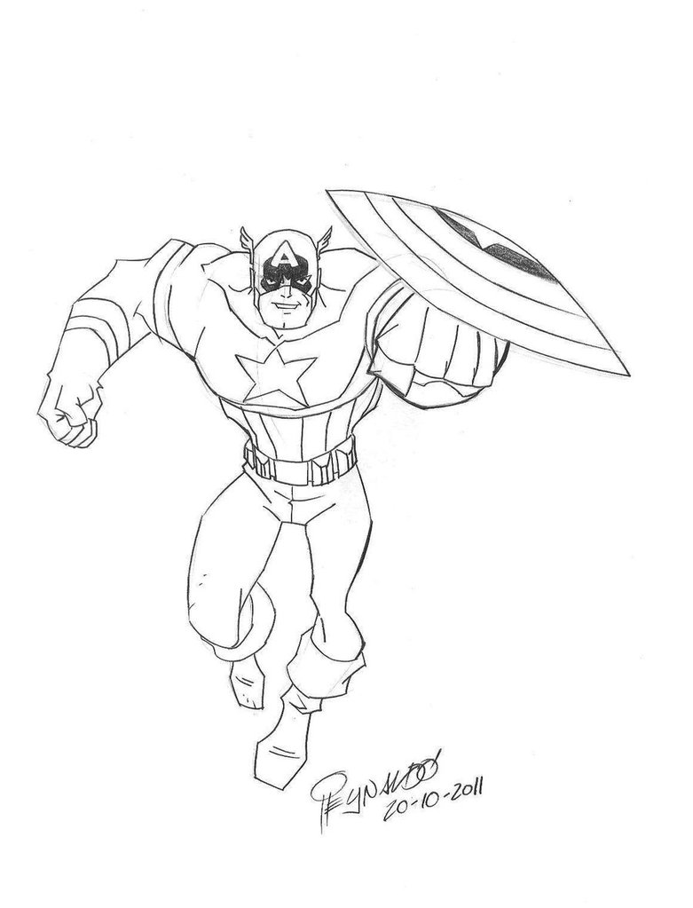 781x1023 Captain America Cartoon By D Comicsstudio