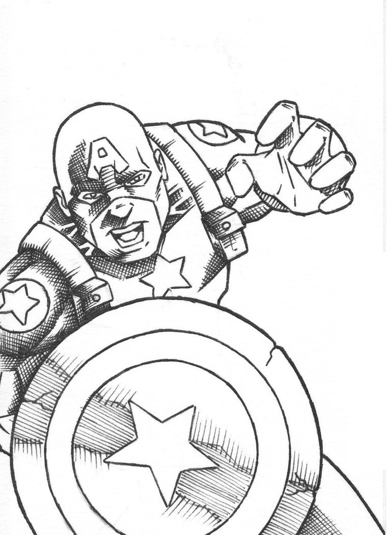 760x1050 Free Printable Superhero Captain America Coloring Pages For Kids