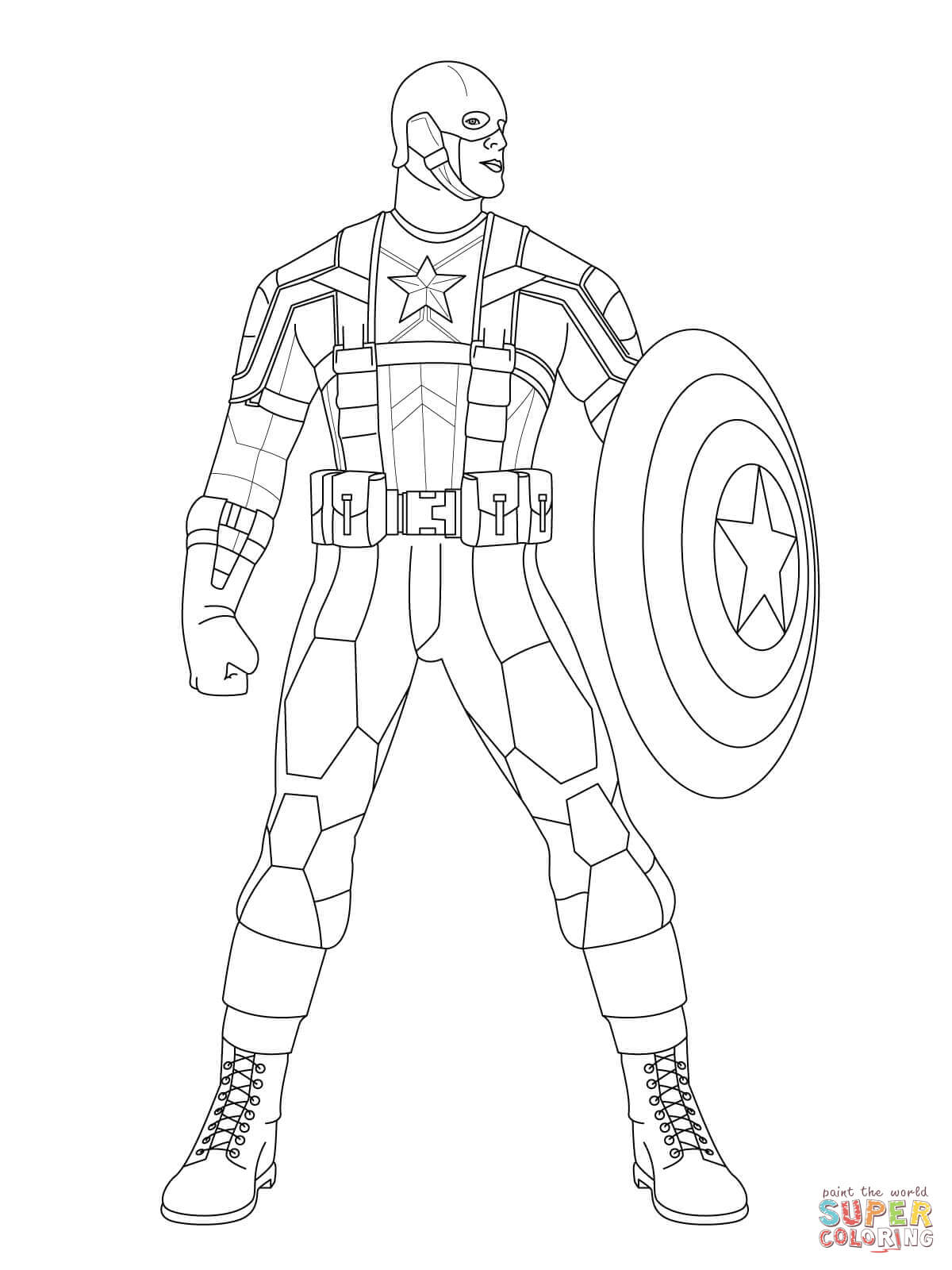 1200x1600 Captain America Ready To Fight Coloring Page Free Printable