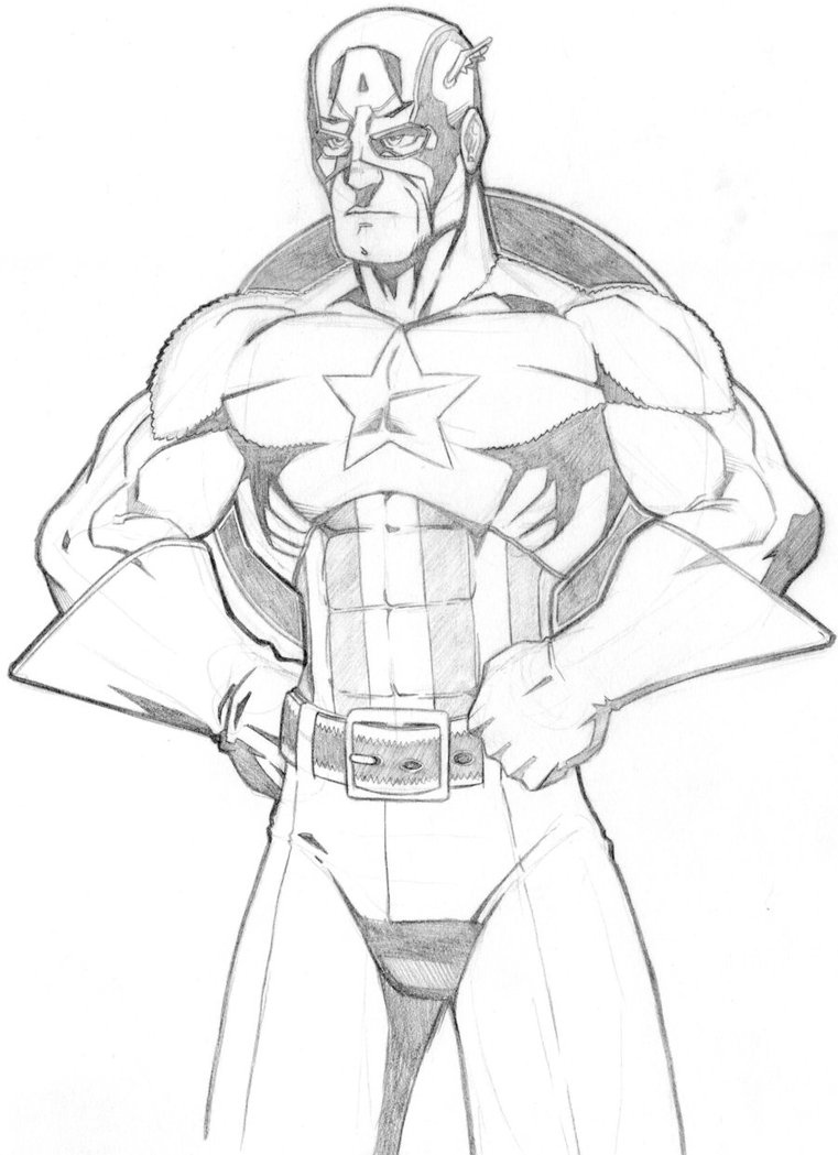 761x1049 Captain America Drawing By Jag8519
