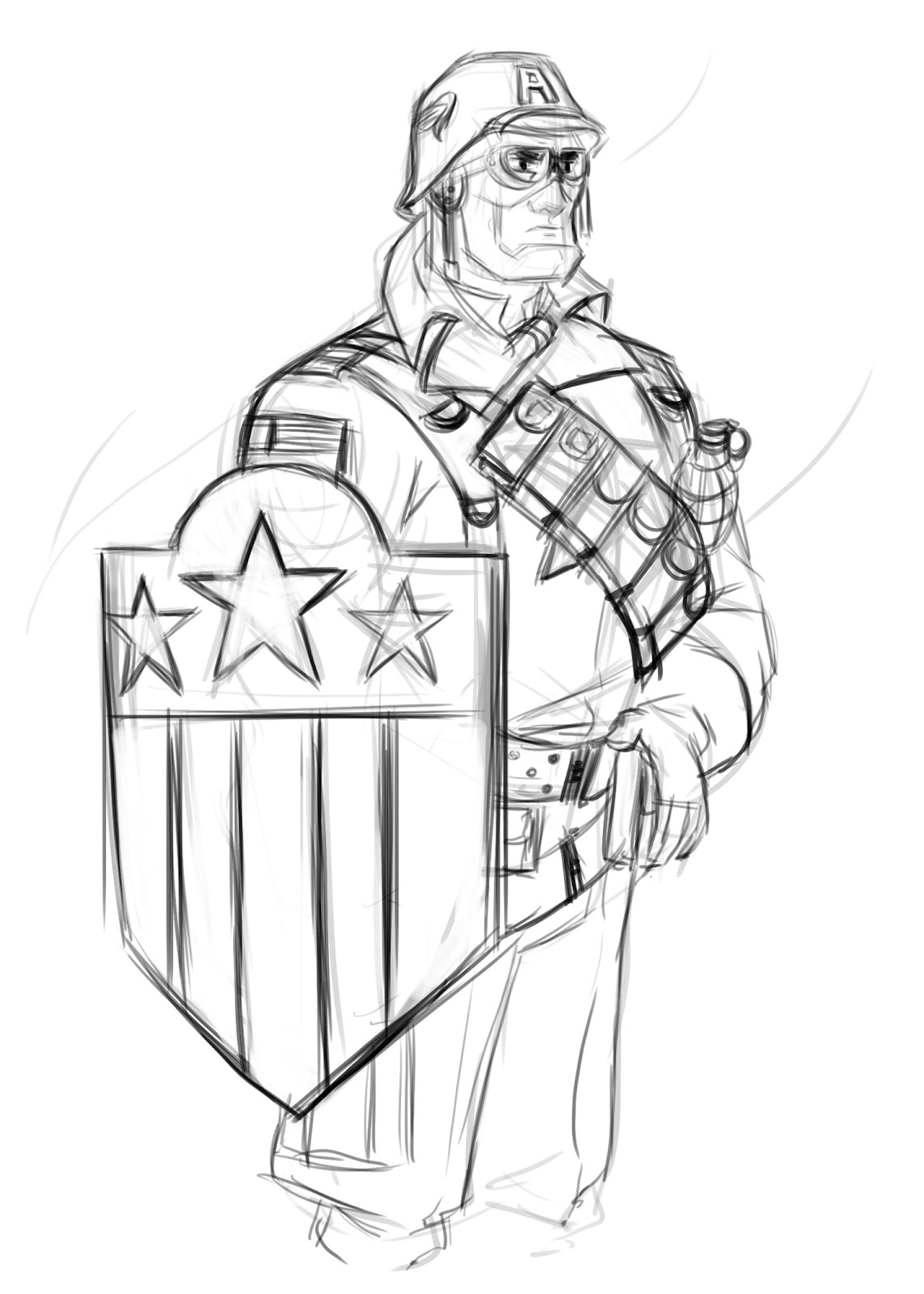 1143x1600 Scotland's Art Blog Ww2 Captain America Sketches