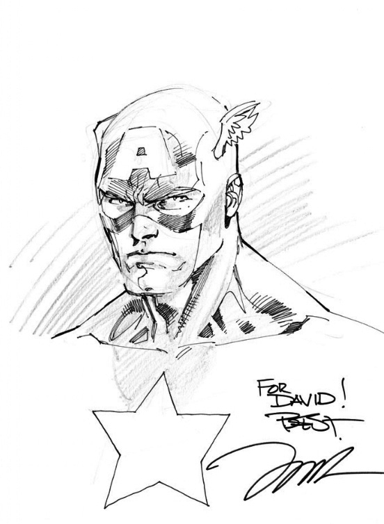 552x754 Captain America Sketch Jim Lee Illustration