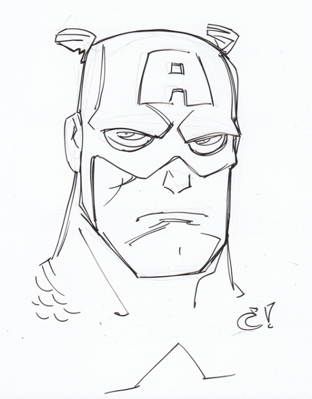 Captain America Face Drawing at GetDrawings | Free download