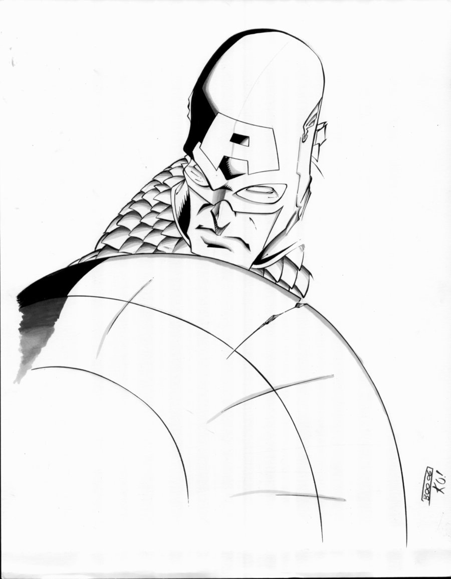 900x1155 Captain America Sketch By Tonykordos
