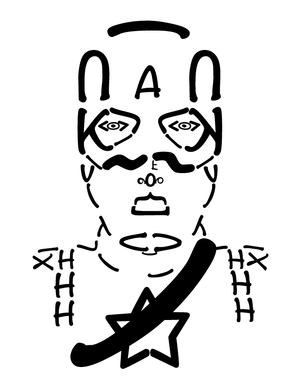 612x792 Captain America Face Font By Spider345