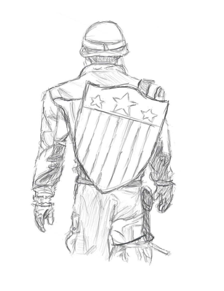 900x1165 Captain America Sketch By Ewrong