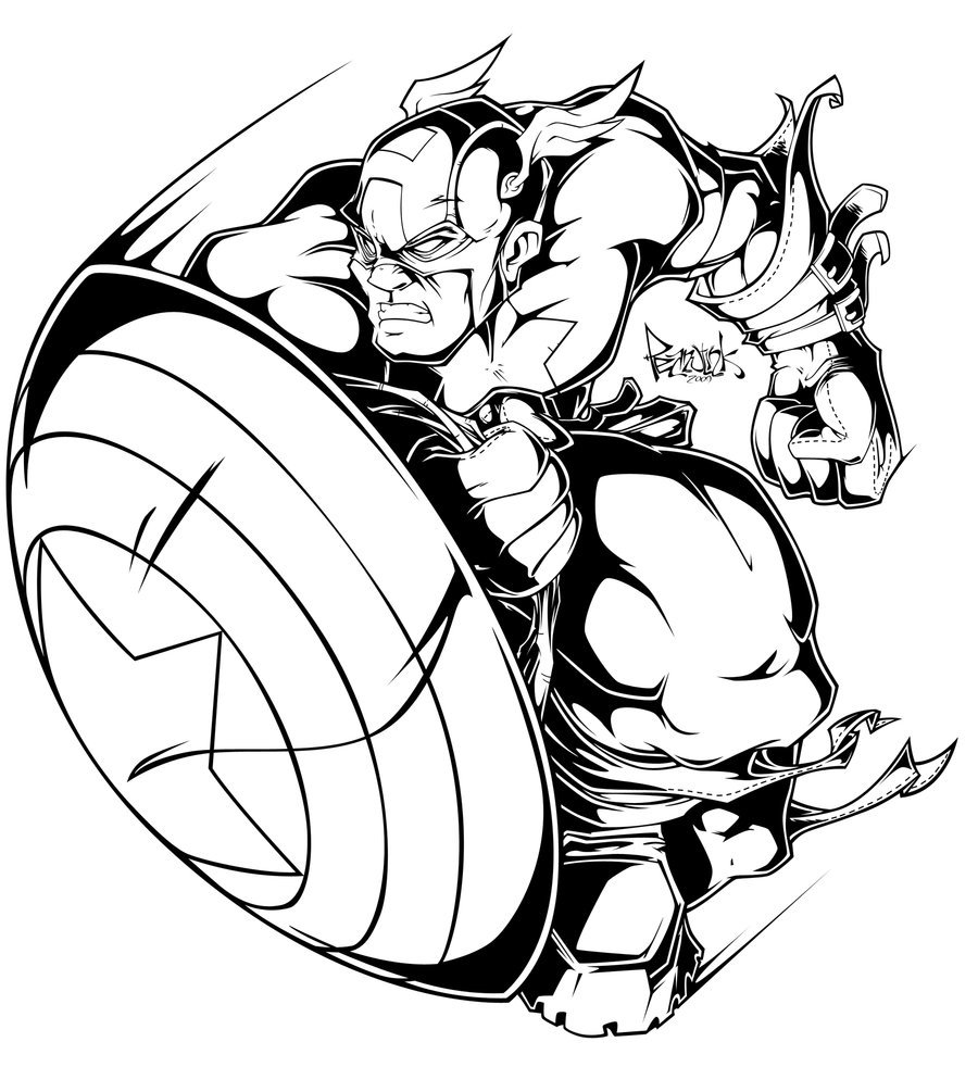 900x982 Captain America Digi By Pnutink