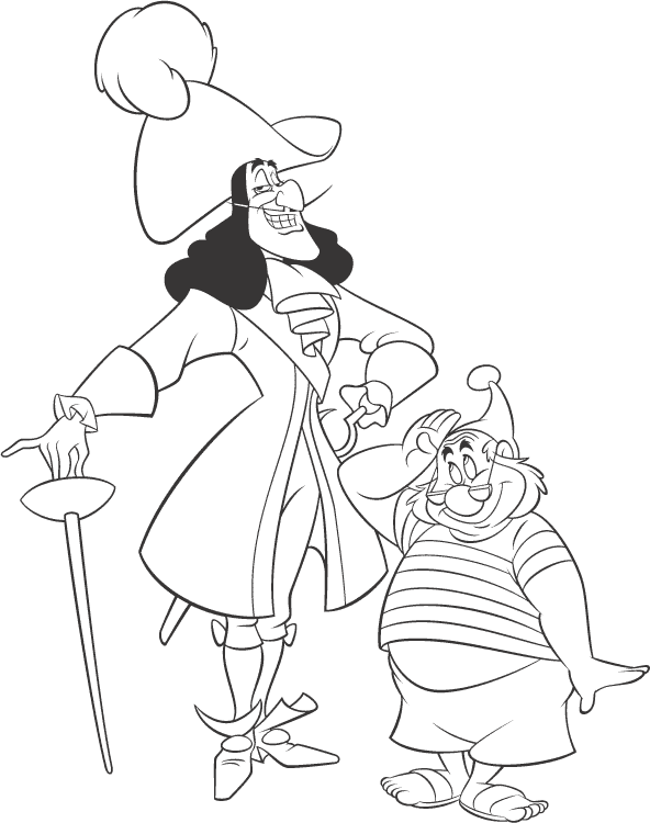 592x750 Disney Villains Coloring Page Captain Hook Disney Coloring