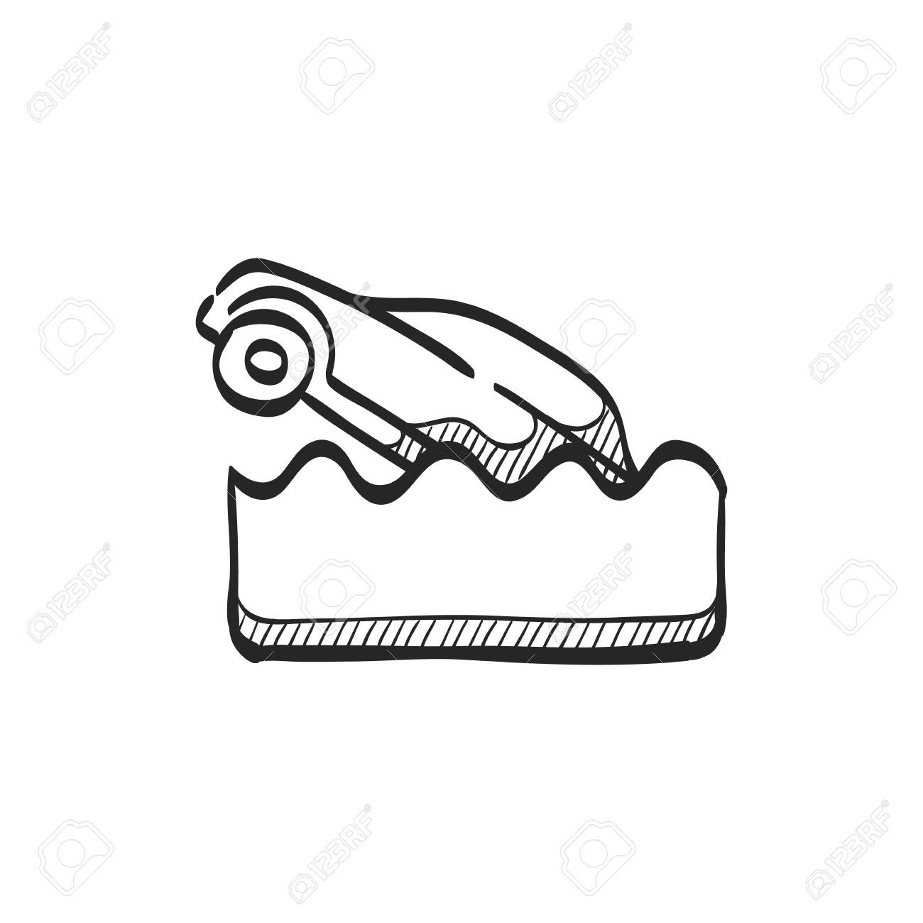 1300x1300 Drowned Car Icon In Doodle Sketch Lines. Automotive Natural