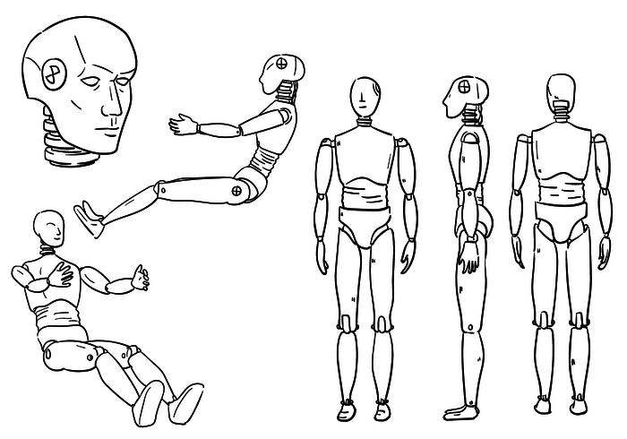 700x490 Crash Dummy Outlines