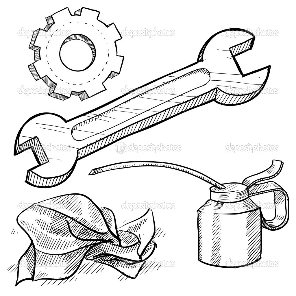 1024x1024 Car Mechanics Tools Stock Vector Lhfgraphics