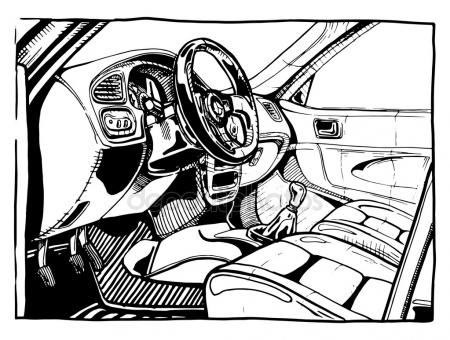 450x340 Car Hatchback Interior Parts Engine Seats Dashboard Drawing