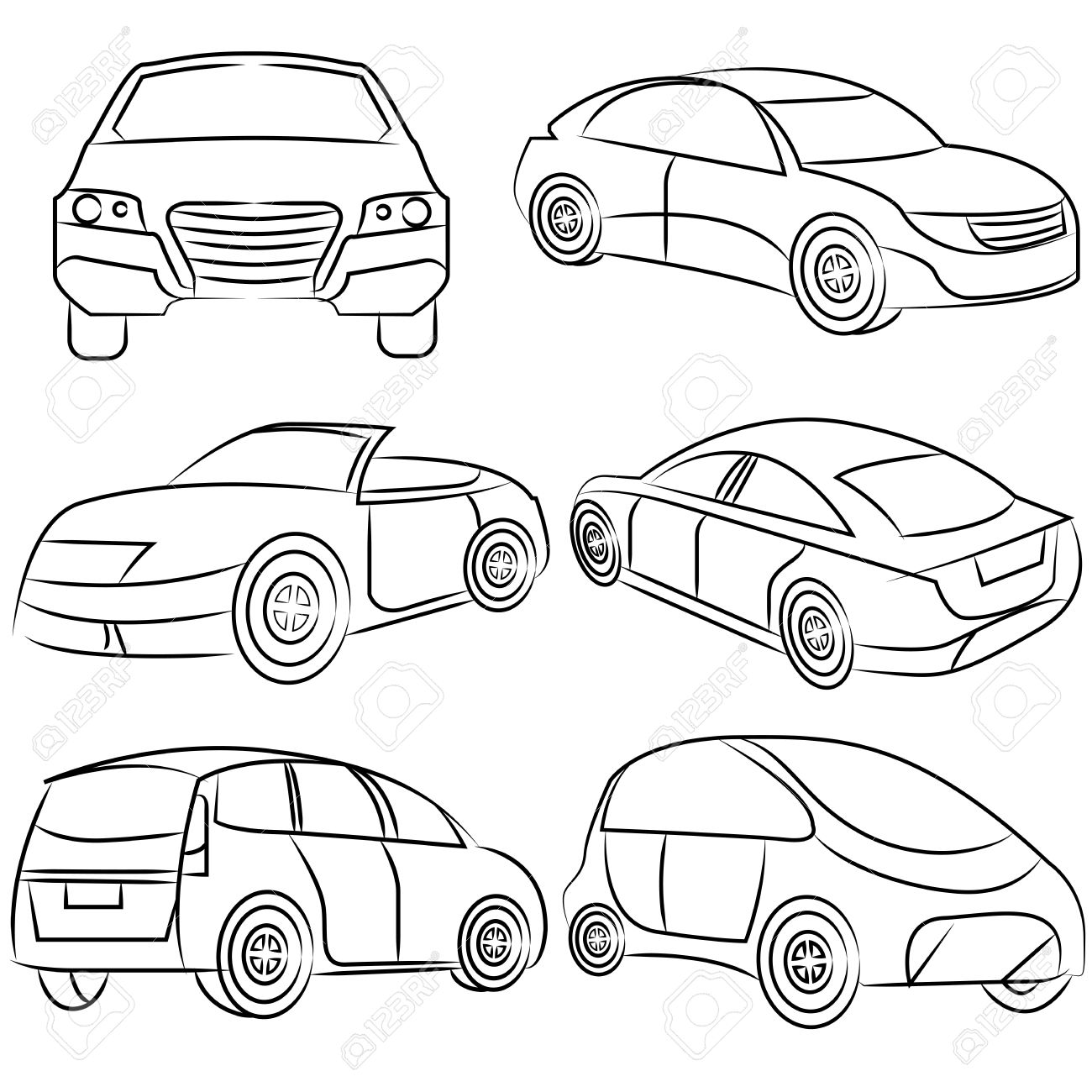 1300x1300 Car, Drawing Line Royalty Free Cliparts, Vectors, And Stock
