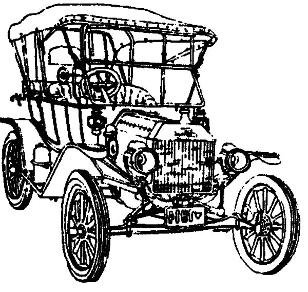 600x568 Drawing Model T Car Coloring Pages Color Luna