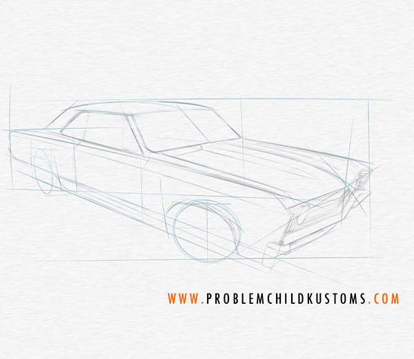 600x521 Drawing A Chevelle On Behance