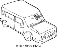 232x194 Outline Of Car In Water. Hand Drawn Outline Cartoon Of Car