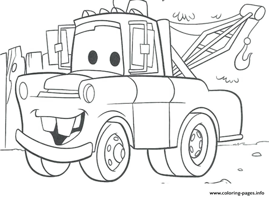 888x652 Disney Cars Mater Coloring Pages Preschool For Funny Draw To Print