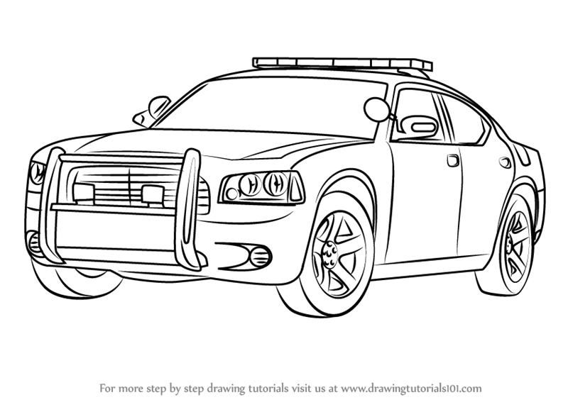 800x567 Learn How To Draw A Dodge Police Car (Police) Step By Step