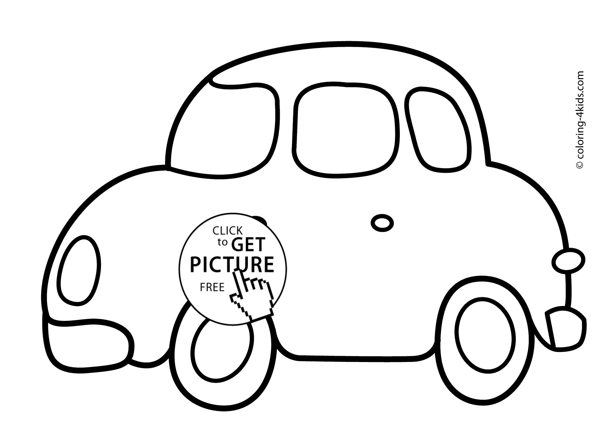 2079x1483 Simple Car Transportation Coloring Pages For Kids, Printable Free