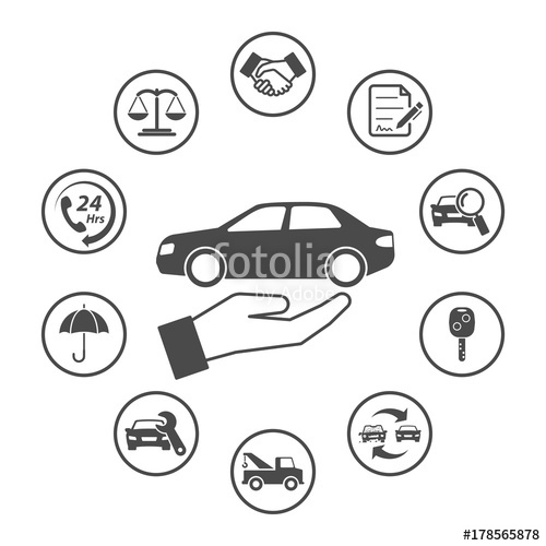 500x500 Car, Simple Rounded Icons Set. Vector Icon Design Stock Image