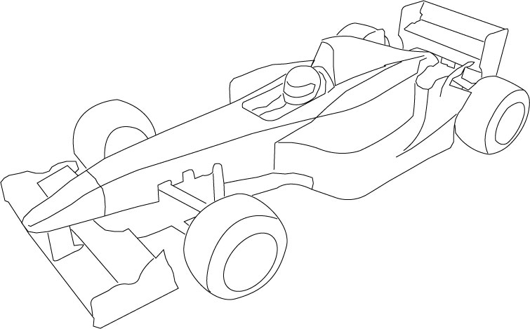 755x469 Drawn Race Car Outline