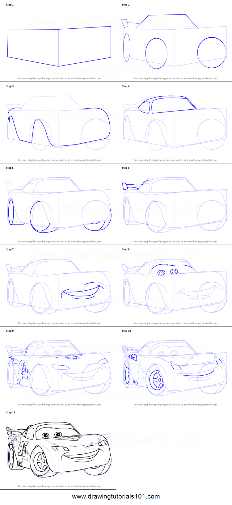 751x1635 How To Draw Lightning Mcqueen Step By Step